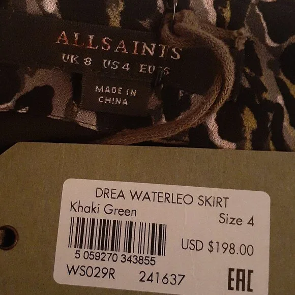All Saints Drea Waterloo Skirt NWT - Picture 2 of 14